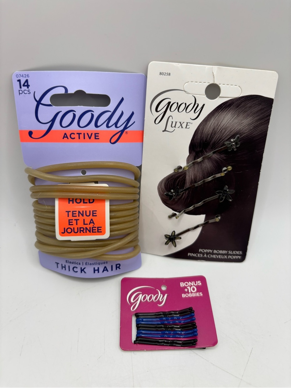 New Goody Lot Thick Hair Elastic Active Ponytail Hair Bands Luxe Bobby Pins New
